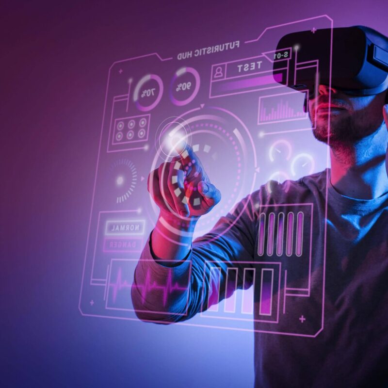 VR glasses-wearing image